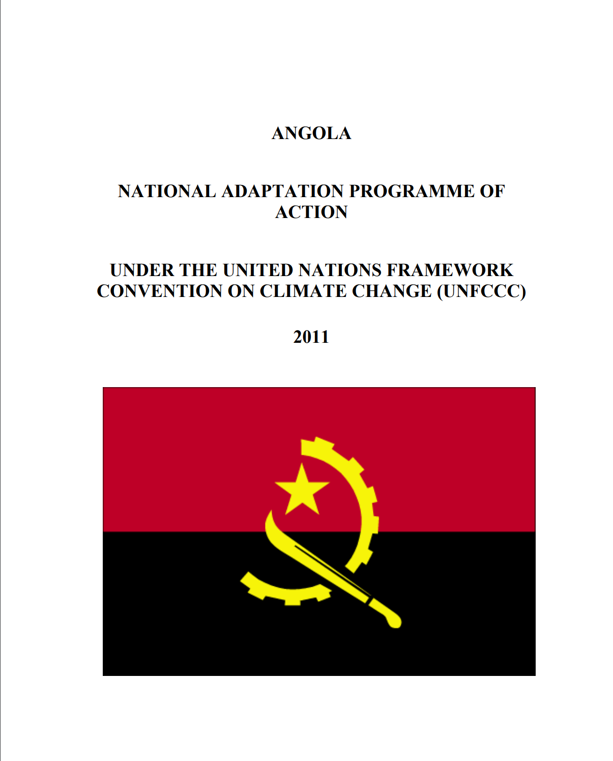 ANGOLA'S NATIONAL ADAPTATION PROGRAMME OF ACTION