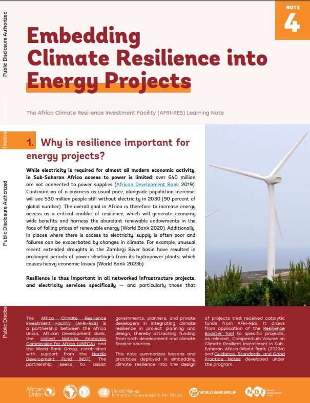 Embedding Climate Resilience into Energy Projects