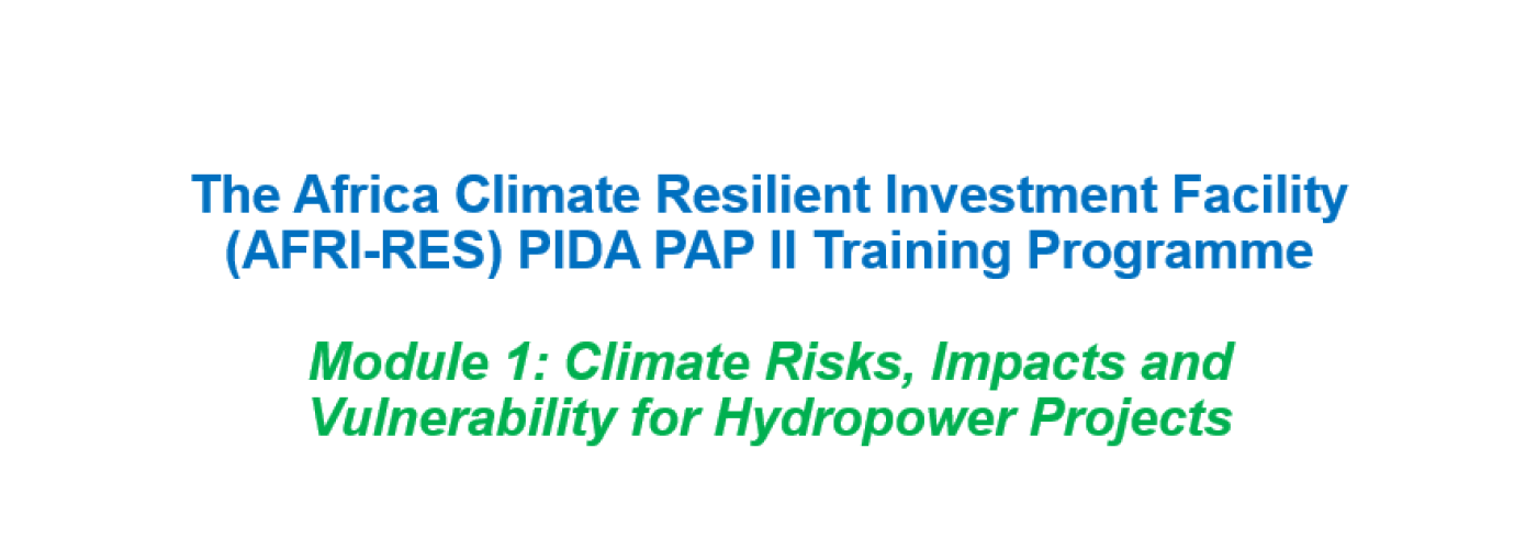 Training on integration of climate resilience in PIDA 2