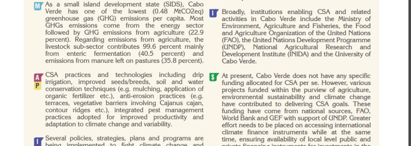 Climate-Smart Agriculture in Cabo Verde