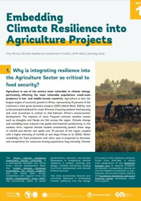 Embedding Climate Resilience into Agriculture Projects